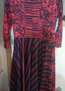 Red &amp; nevi Blue Floral Print Dress