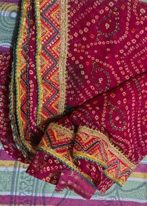 Vibrant Bandhani Saree with border