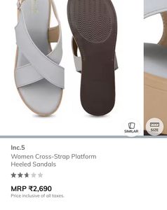 Stylish Grey Wedge Sandals