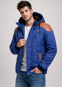 Stylish Blue Quilted Jacket