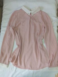 Chic Pink Peter Pan Collar Blouse