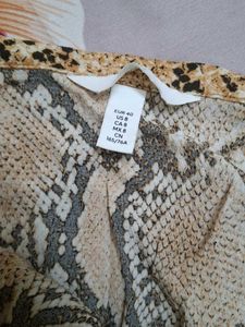 Snake Print Maxi Skirt with Slit