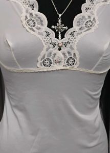 Vintage Lace Trim Slip Dress