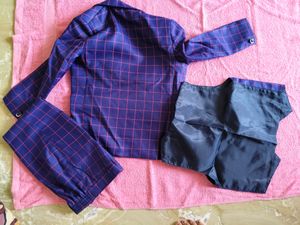 Jeet Ethics 4 Piece Checkered Party Suit With Bow