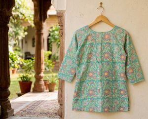 Floral Print Cotton short kurti