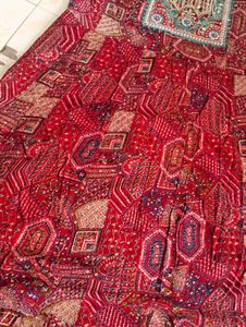 Elegant Red Printed anarkali