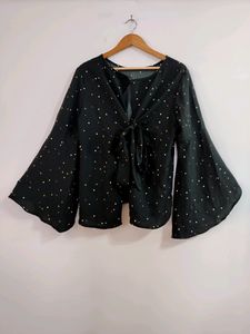 Women Black Printed Shrug