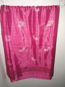 Vibrant Pink Floral Saree