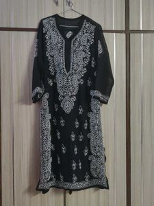 Elegant Black Chikankari Kurta