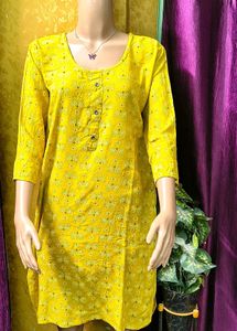 Vibrant Yellow Printed Kurta beautiful look