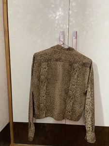 Snakeskin Print Cropped Jacket