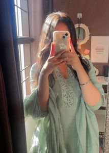Elegant Mint Green Kurta Set with duppattasize s