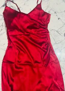 Shiny Red Slip Dress