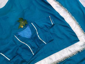 Teal Saree With Blouse