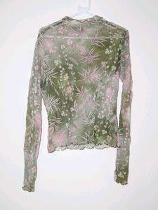 Sheer Floral Mesh Top