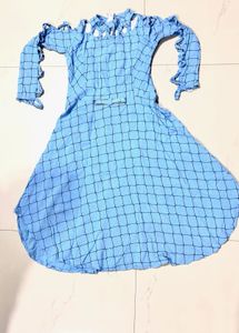 light blue grid dress