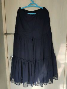 Indya Navy Georgette Tiered Sharara