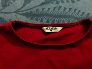 Burgundy round neck regular T-shirt