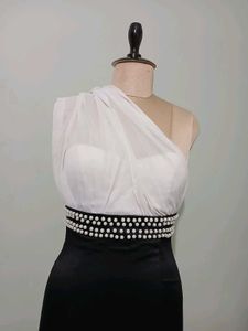 Designer wear Black &amp; White Party/Prom Dress