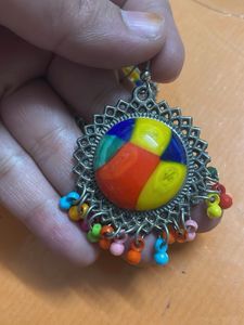 Boho Rainbow Jhumka with musafir earring