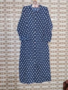 Blue & White Floral Print Kurti