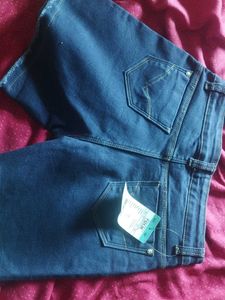 Blue Denim Shorts with Frayed Hem