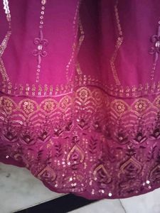 Burgundy Embellished Lehenga Skirt