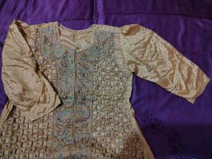 Y2k Embellished orange mustard Kurta