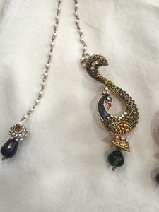 Peacock Maang Tikka &amp; Earrings Set
