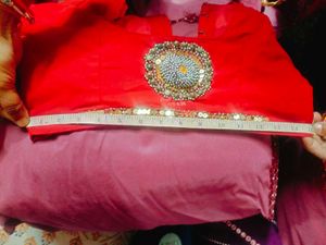 Red Embellished Blouse