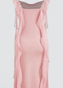 Pink Ruffle Maxi Dress