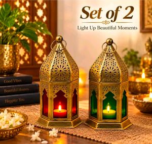 Set of 2 Moroccan Style Lanterns