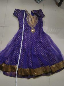 Elegant Purple &amp; Gold kurti anarkali