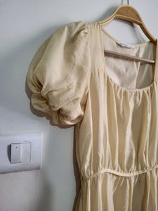 Vintage Inspired Puff Sleeve Square Neck Dress