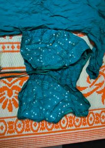 Teal Sequined Lehenga Choli