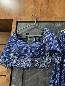 navaratri Blue Printed Lehenga Choli Set