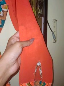 Orange Chevron Print Top