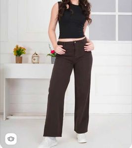 Stylish Brown Wide-Leg Jeans