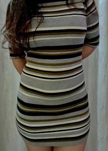 Striped Knit mini dress