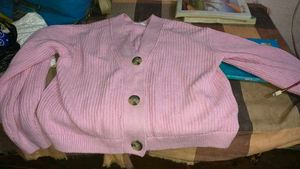 Pink Cardigan Sweater
