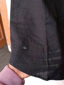 Black  Pakistani Neck Kurta Design Shirt (Men)