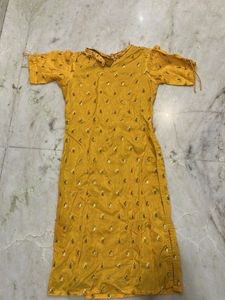 Yellow Embroidered Kurta