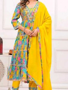 offer Unique multi coloured Anarkali Set