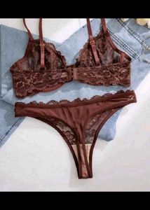 Lace Bra and Thong Set
