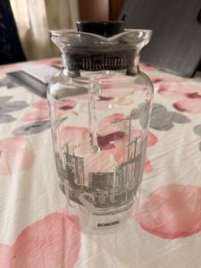 New Glass Pitcher with Cityscape Design