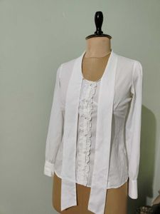 Chic White Bow Blouse