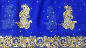 stunning royal blue sari with blouse