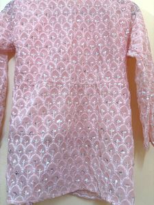 Elegant Pink Embroidered Kurta (never worn)