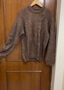 Unisex Handmade Brown Wool Sweater