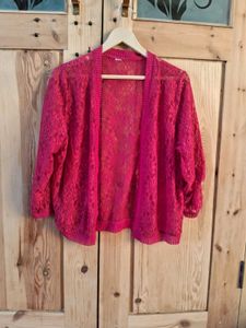 Pink Lace Cardigan